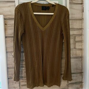 Vintage MAG Gold Knit Sweater Top S Silk Blend